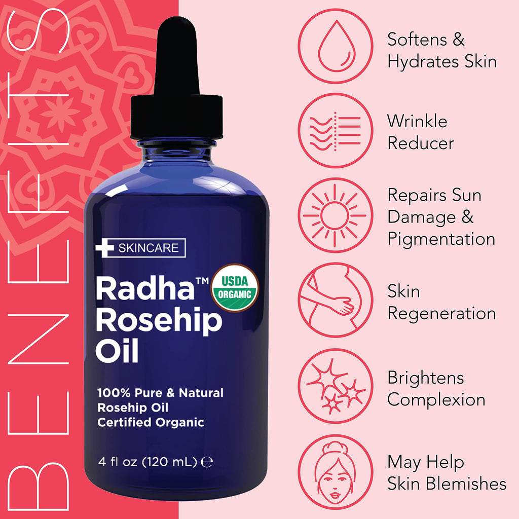 4 oz Organic Rosehip Seed Oil Cold Pressed J524046