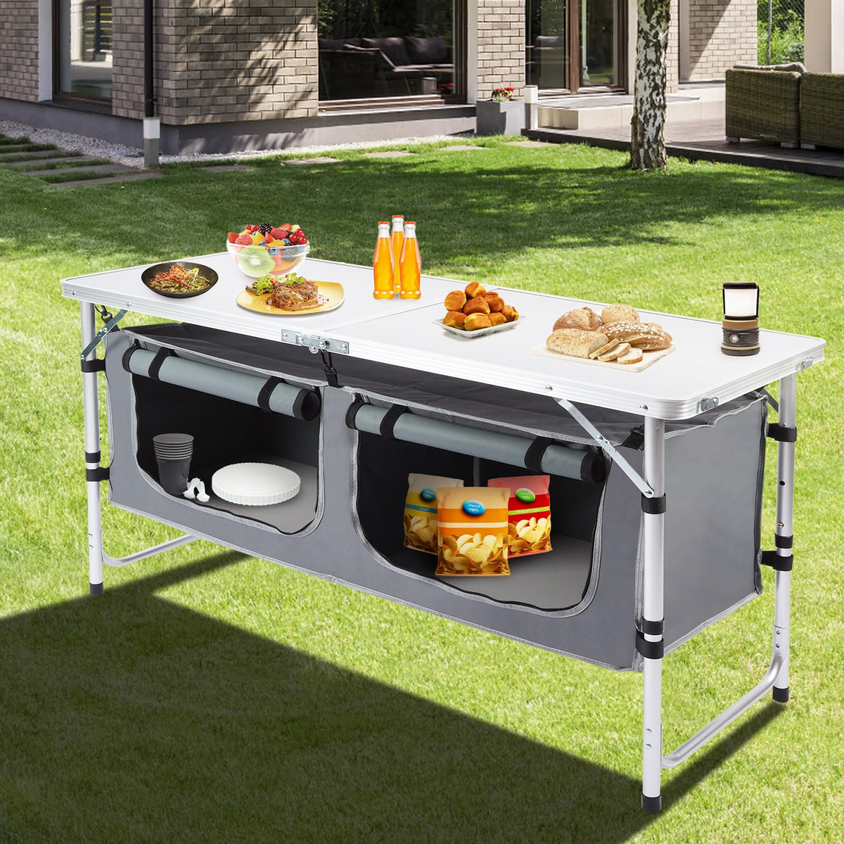 Folding Camping Table with Storage Organizer G2089