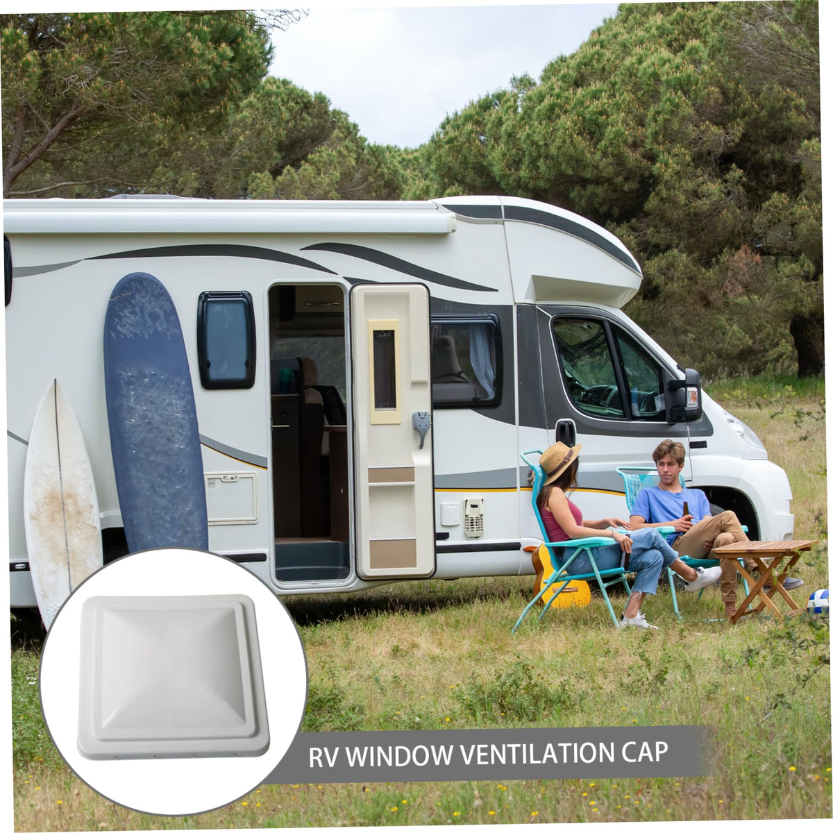 14 Inch White Weather-Resistant Plastic RV Vent Cover N26983