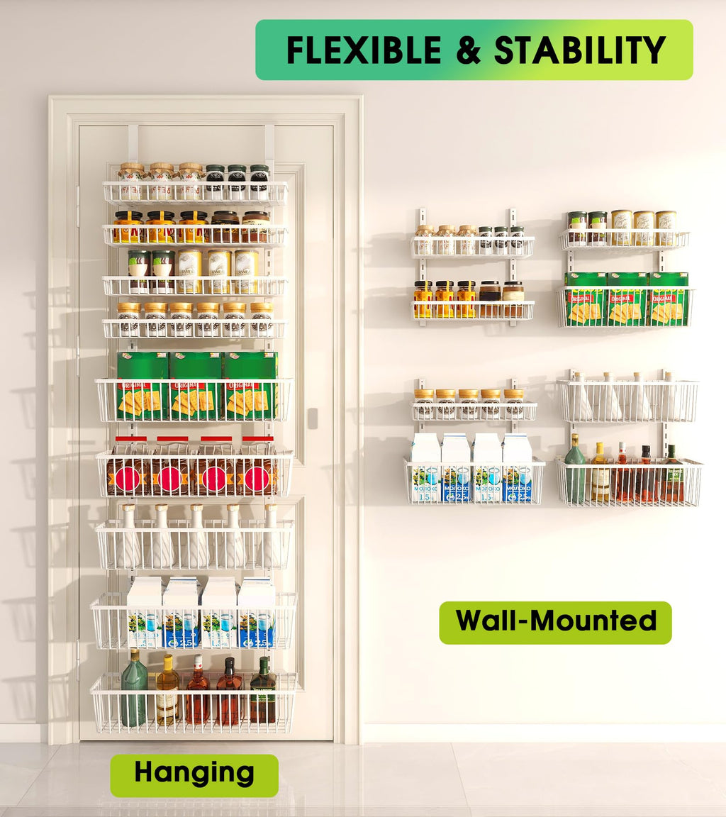 White 9-Tier Over The Door Pantry Organizer T919263