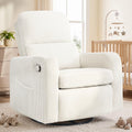 Oversized Corduroy Swivel Rocker Recliner Chair Q17943