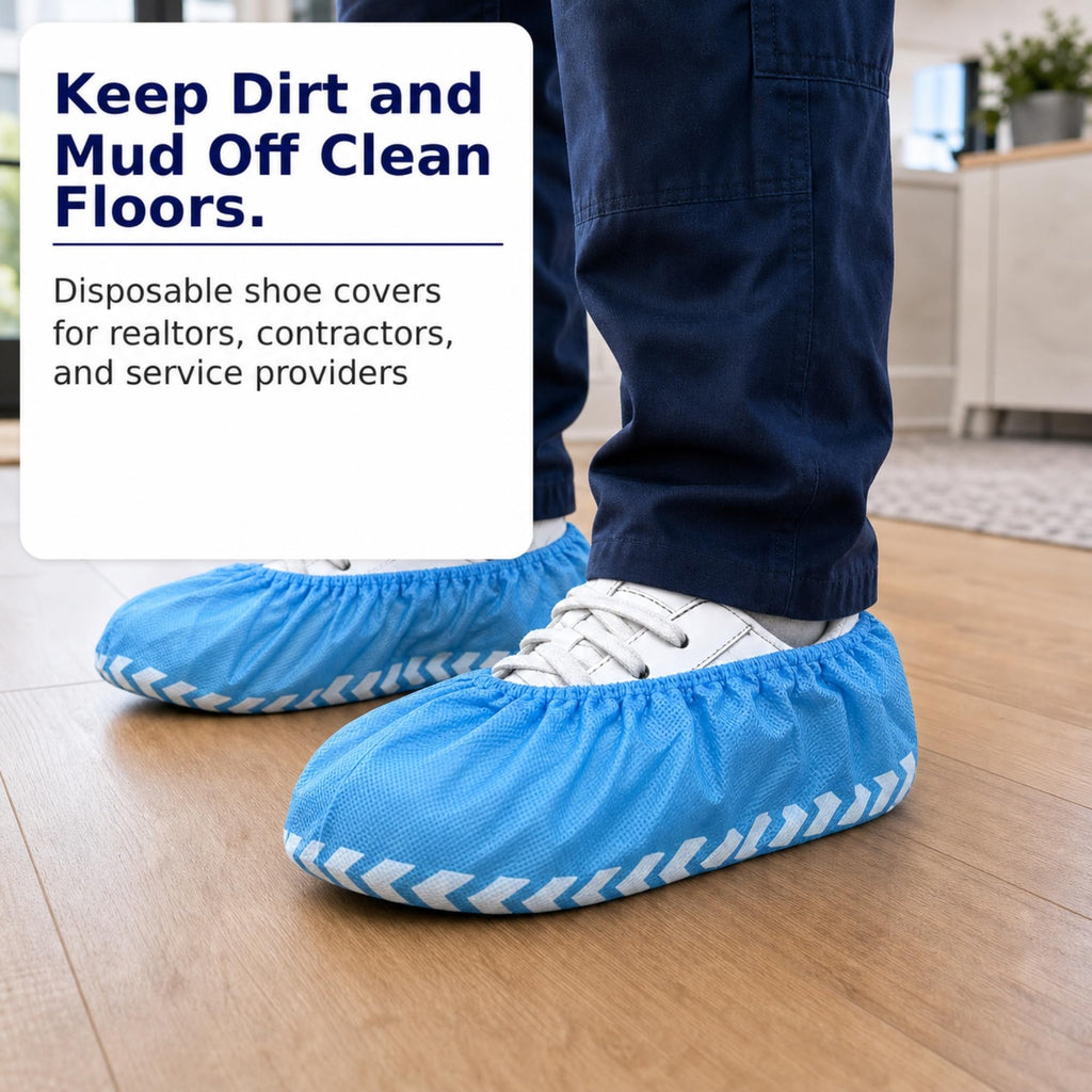Blue Disposable Shoe Covers 100 Pack XL A236