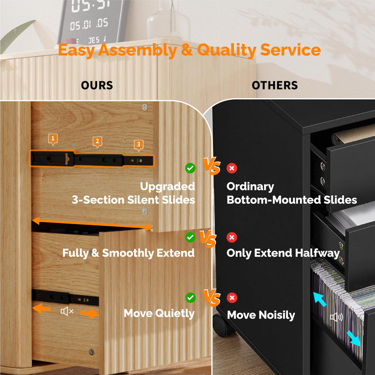 2 Drawer Wood File Cabinet N68802