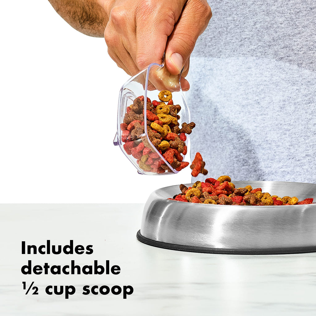 6.0 Qt Airtight BPA Free Clear Pet Food Storage Container with Half Scoop X46519