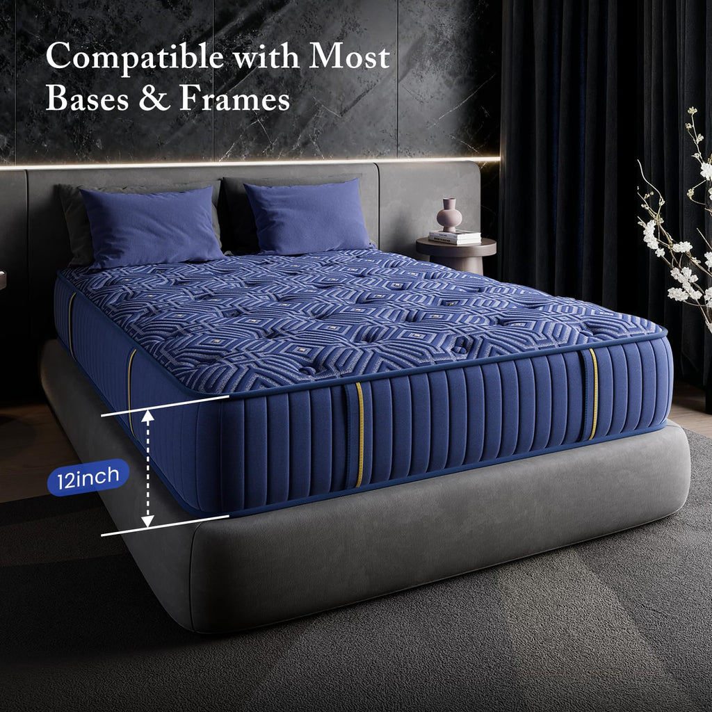 Medium Firm 12 Inch Full Mattress with Gel Memory Foam and Pocket Springs X5728