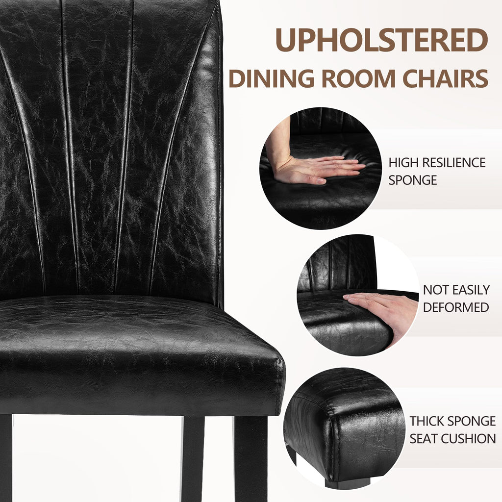 Black Upholstered Dining Chairs Set of 6 Q9929