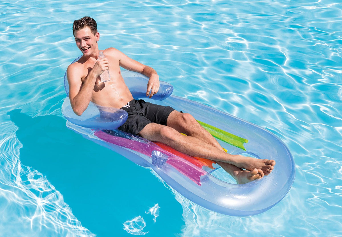 Inflatable Lounge Blue & Pearlescent Silver 2 Pack P889