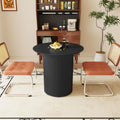 31.5" Round Dining Table with Fluted Wood Base O2714