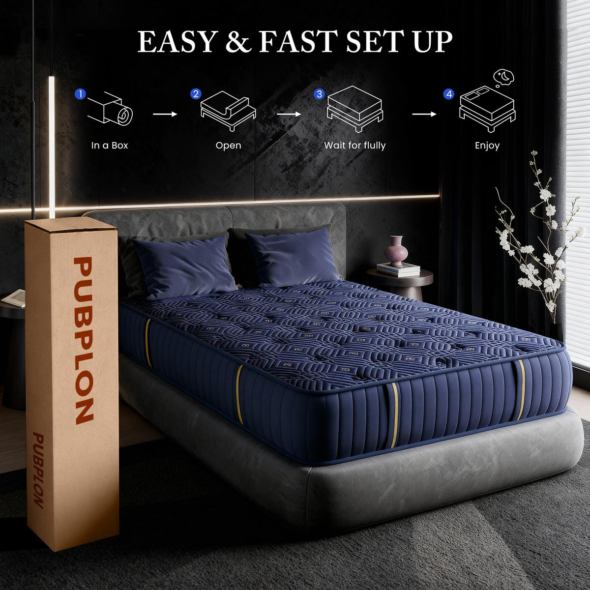 Medium Firm 12 Inch Full Mattress with Gel Memory Foam and Pocket Springs X5728