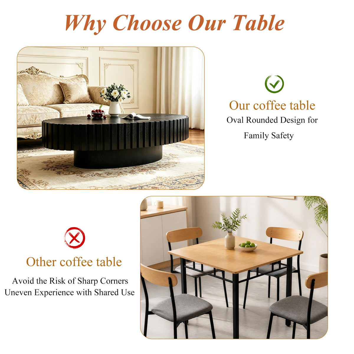 Oval Drum Coffee Table with Pedestal N1792