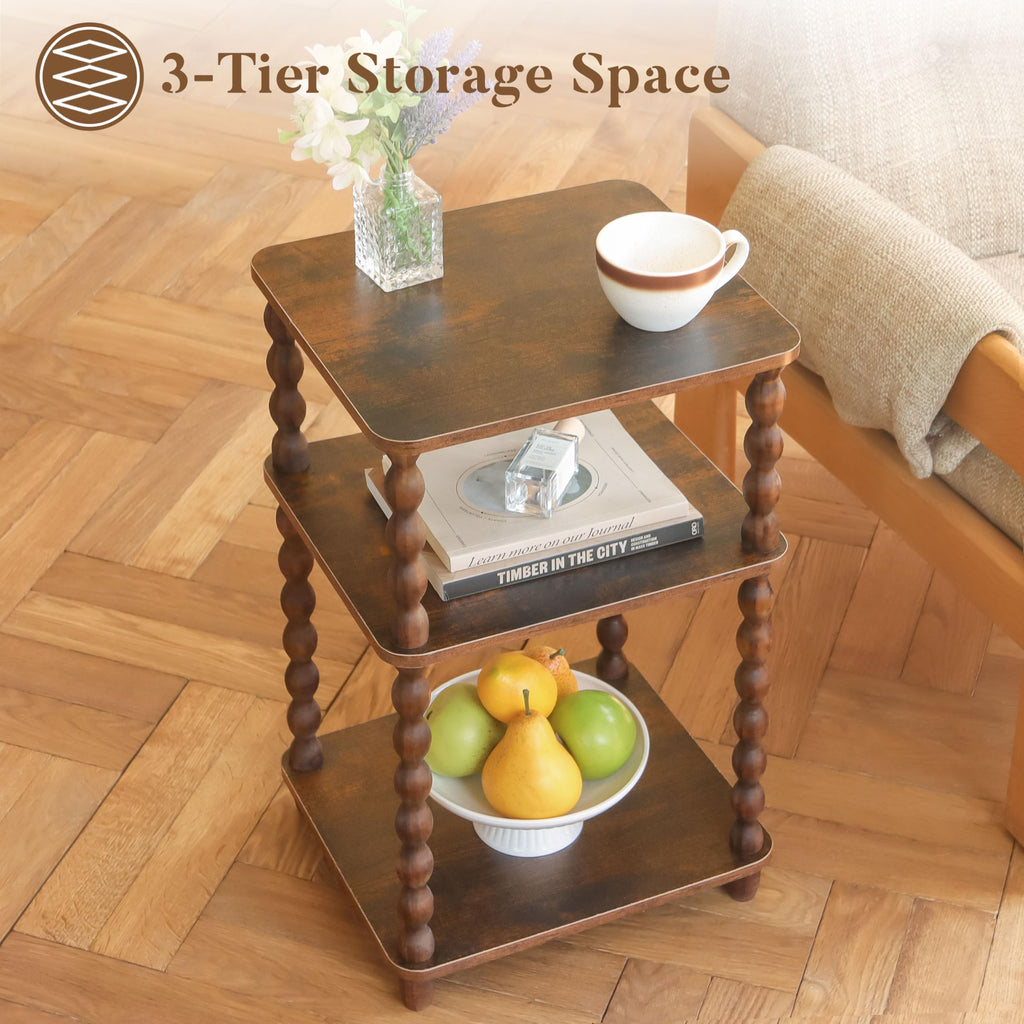 Small 3-Tier Side Table with Shelf V842