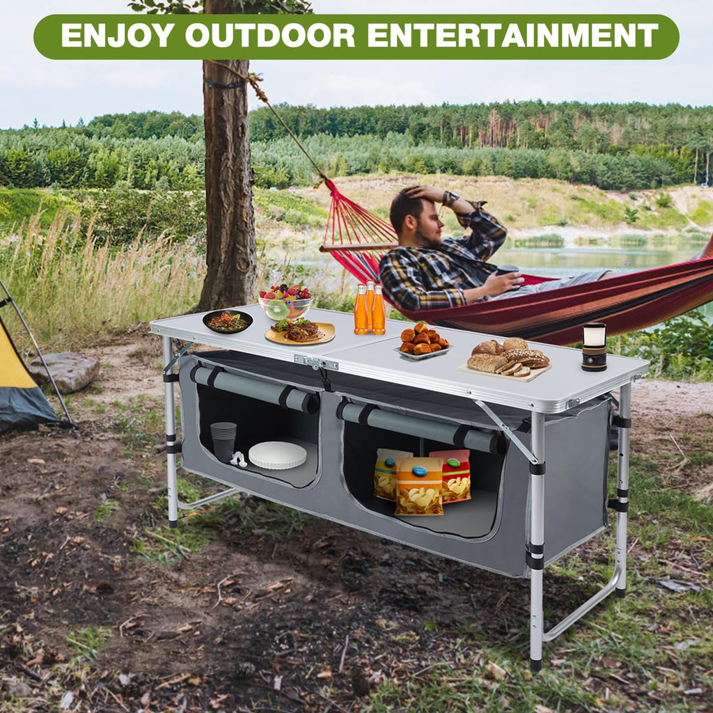 Folding Camping Table with Storage Organizer G2089