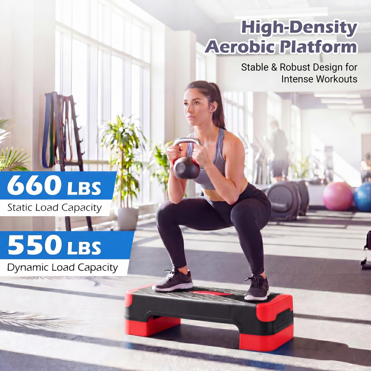 Aerobic Step Platform with Risers & Resistance Bands M383103