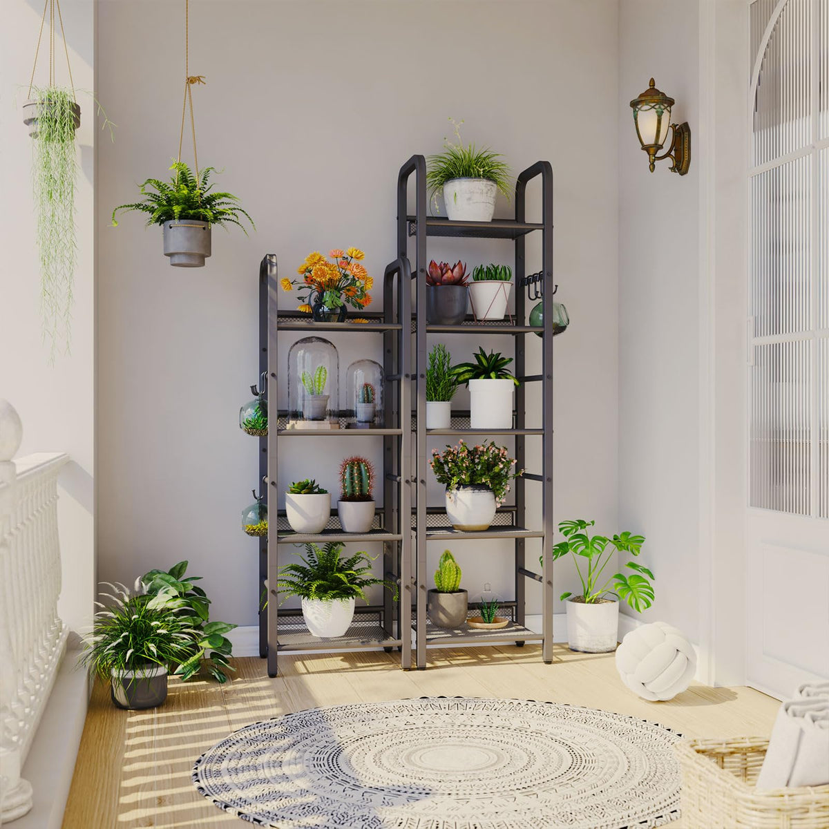 5 Tier Black Metal Bookshelf R741