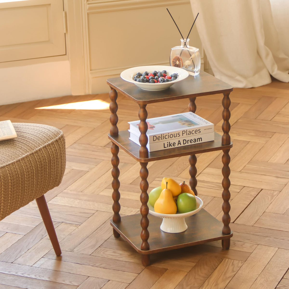 Small 3-Tier Side Table with Shelf V842