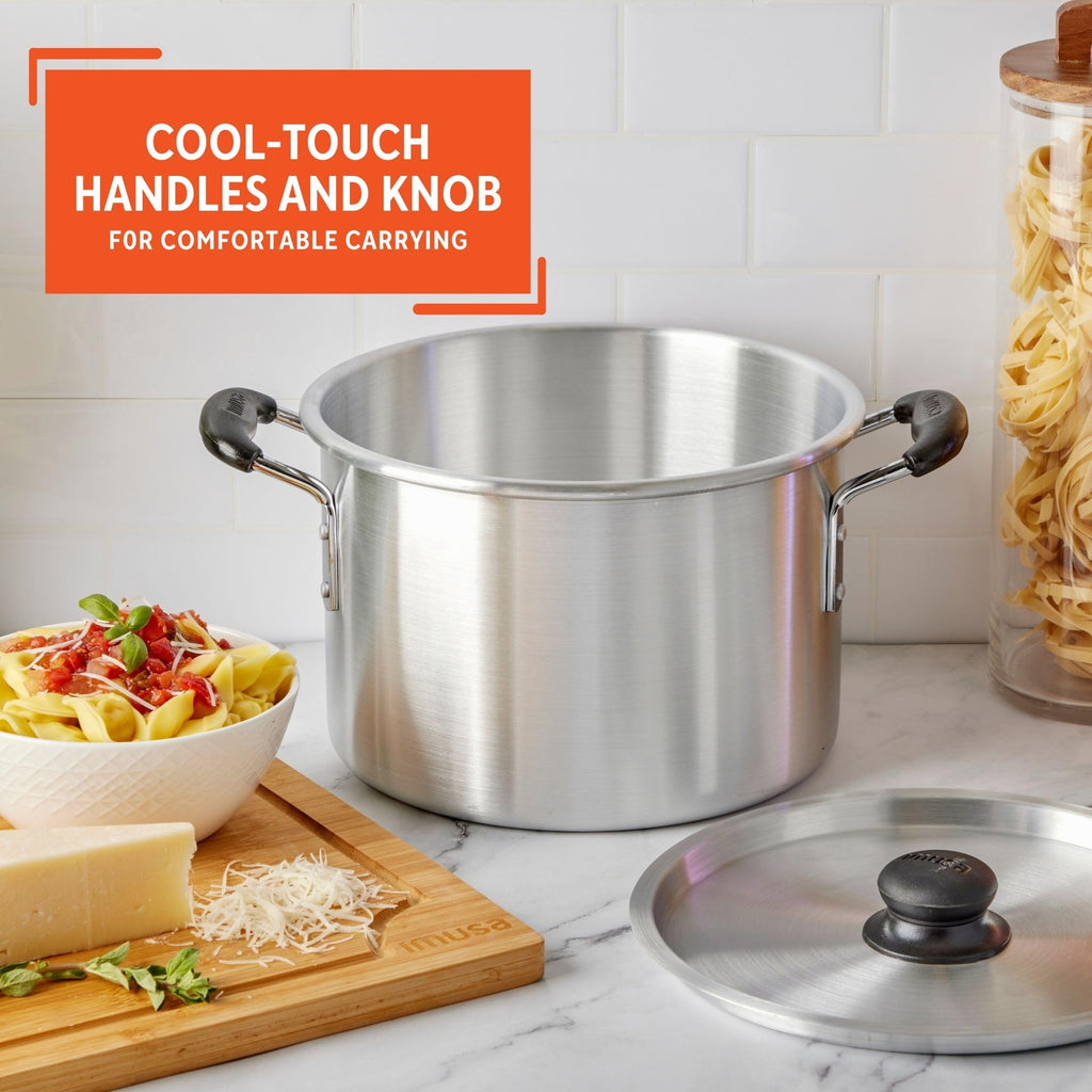 Silver 8 Quart Aluminum Stock Pot with Lid Z6965