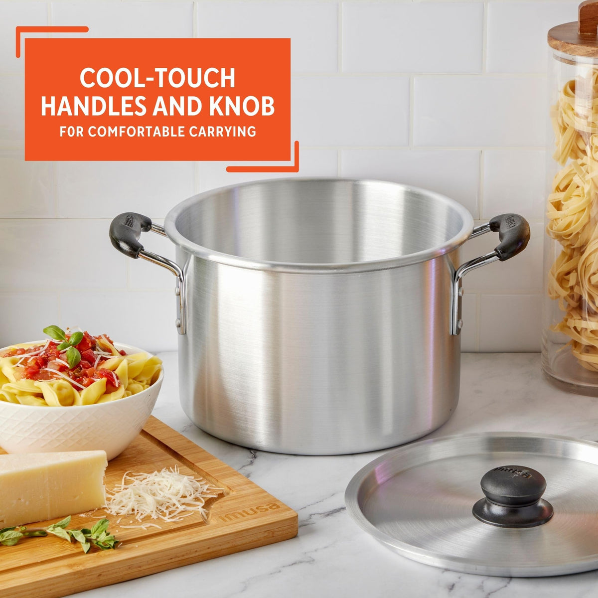 Silver 8 Quart Aluminum Stock Pot with Lid Z6965