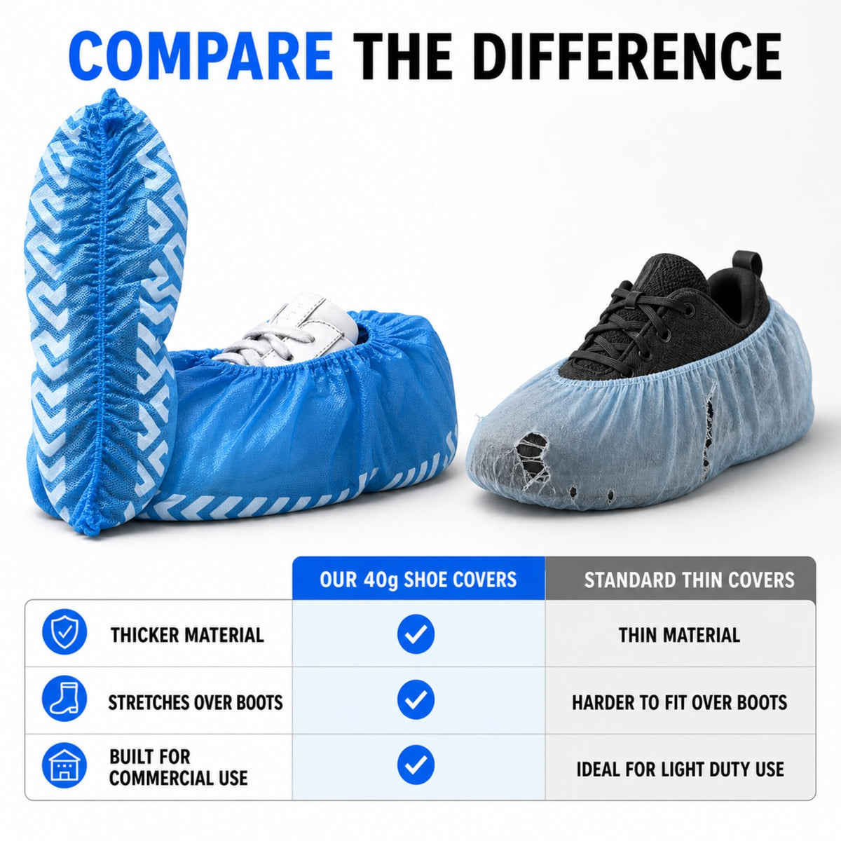 Blue Disposable Shoe Covers 100 Pack XL A236