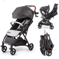Compact Fold Stroller with Oversized Canopy and Extra-Large Storage, Gray A116