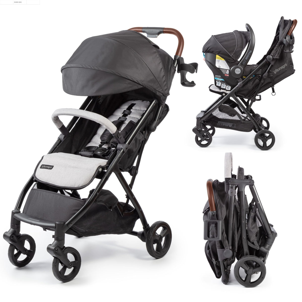 Compact Fold Stroller with Oversized Canopy and Extra-Large Storage, Gray A116