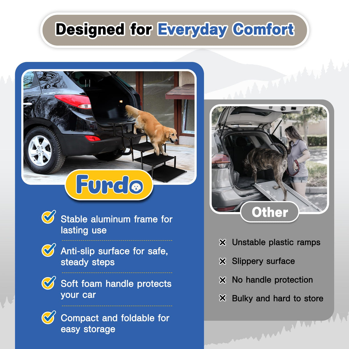 Foldable Non-Slip Dog Stairs Q8873