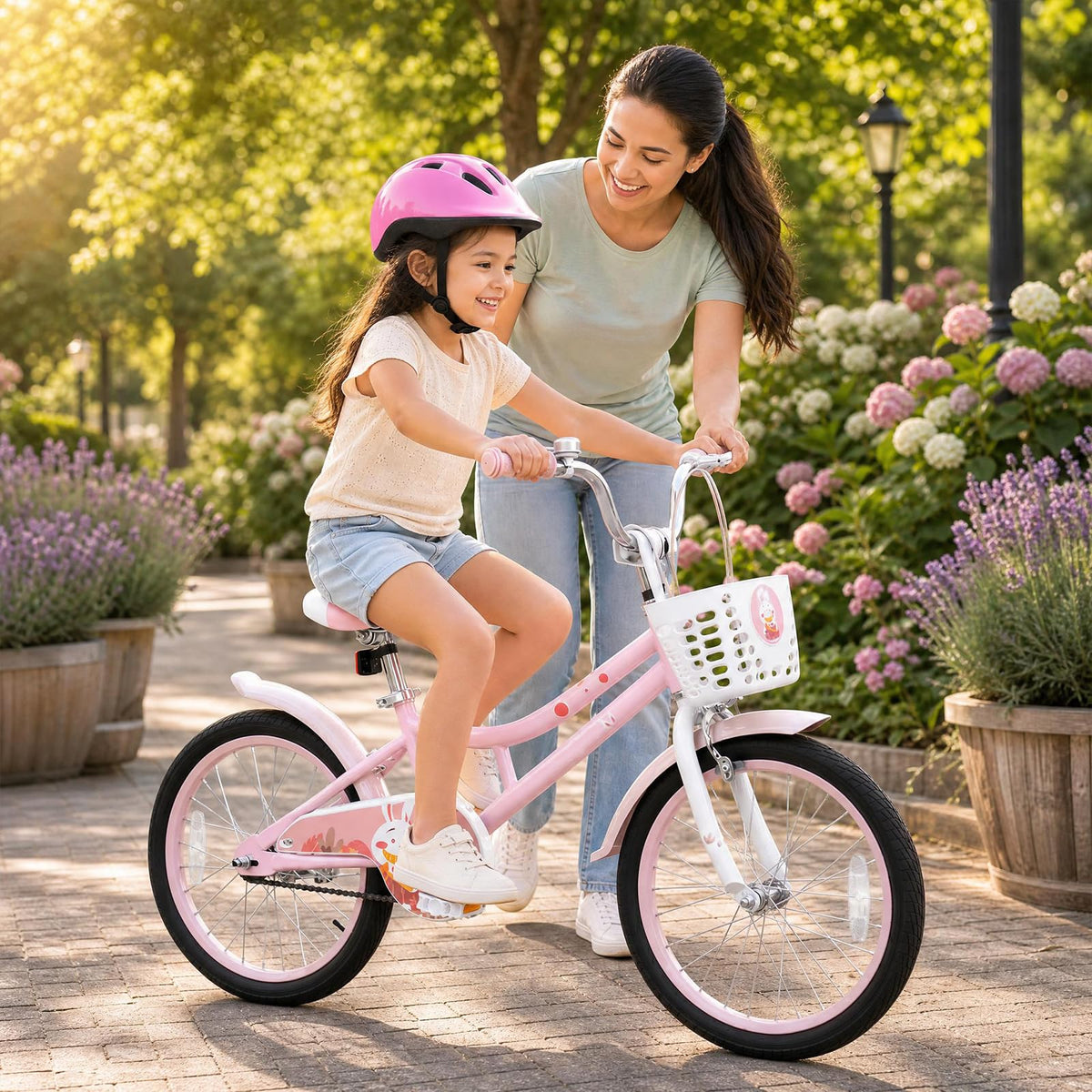 18 Inch Girls Bike with Basket U846230