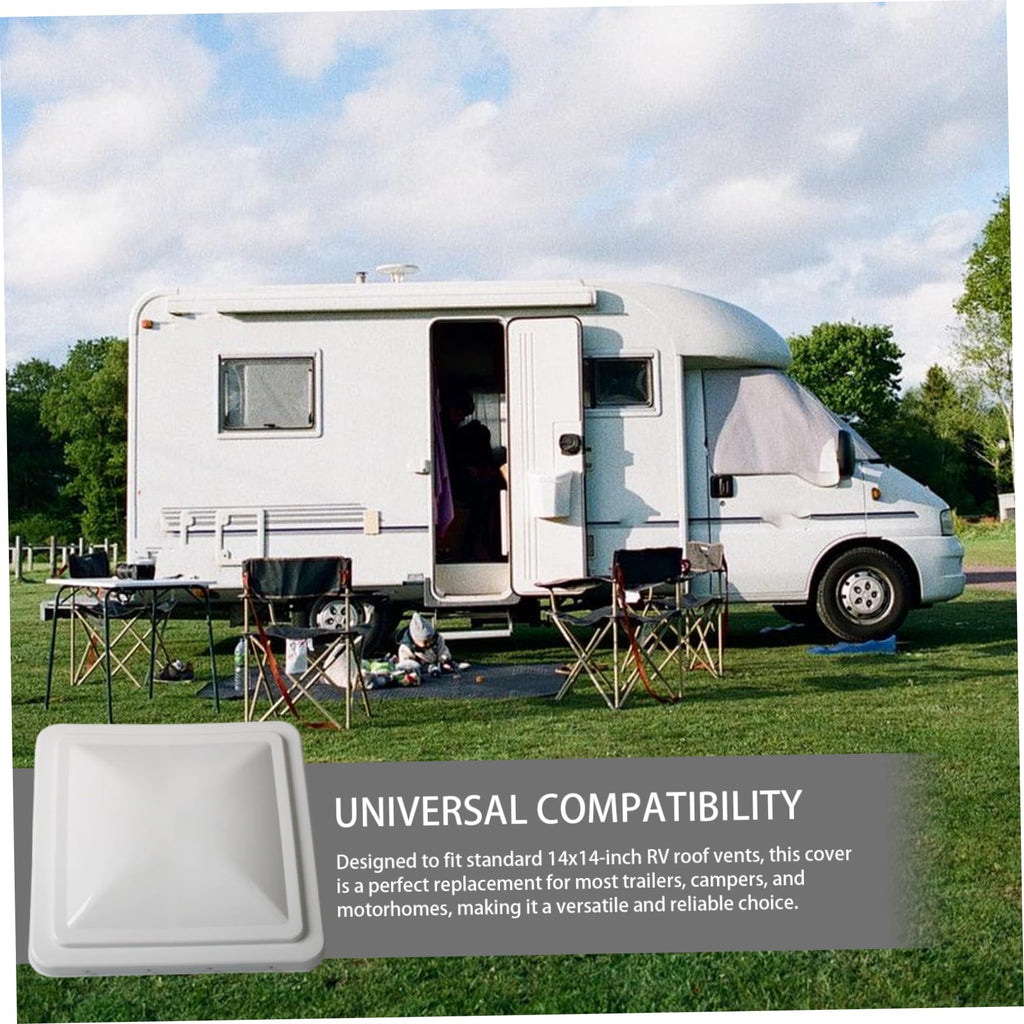 14 Inch White Weather-Resistant Plastic RV Vent Cover N26983