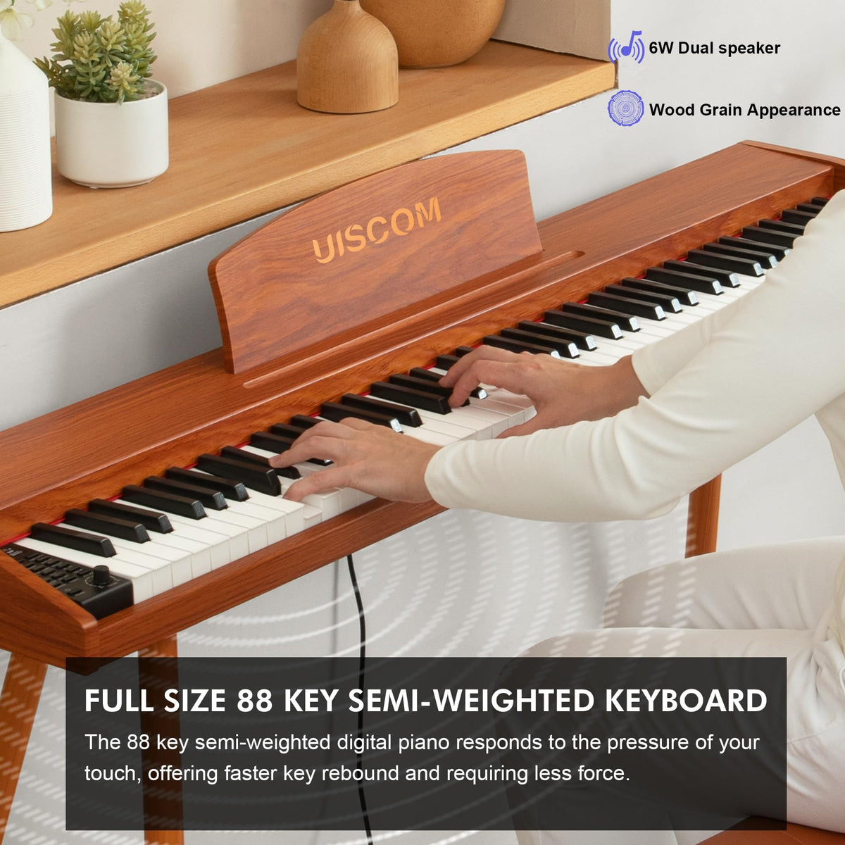 88 Key Semi-Weighted Digital Piano Keyboard T7204