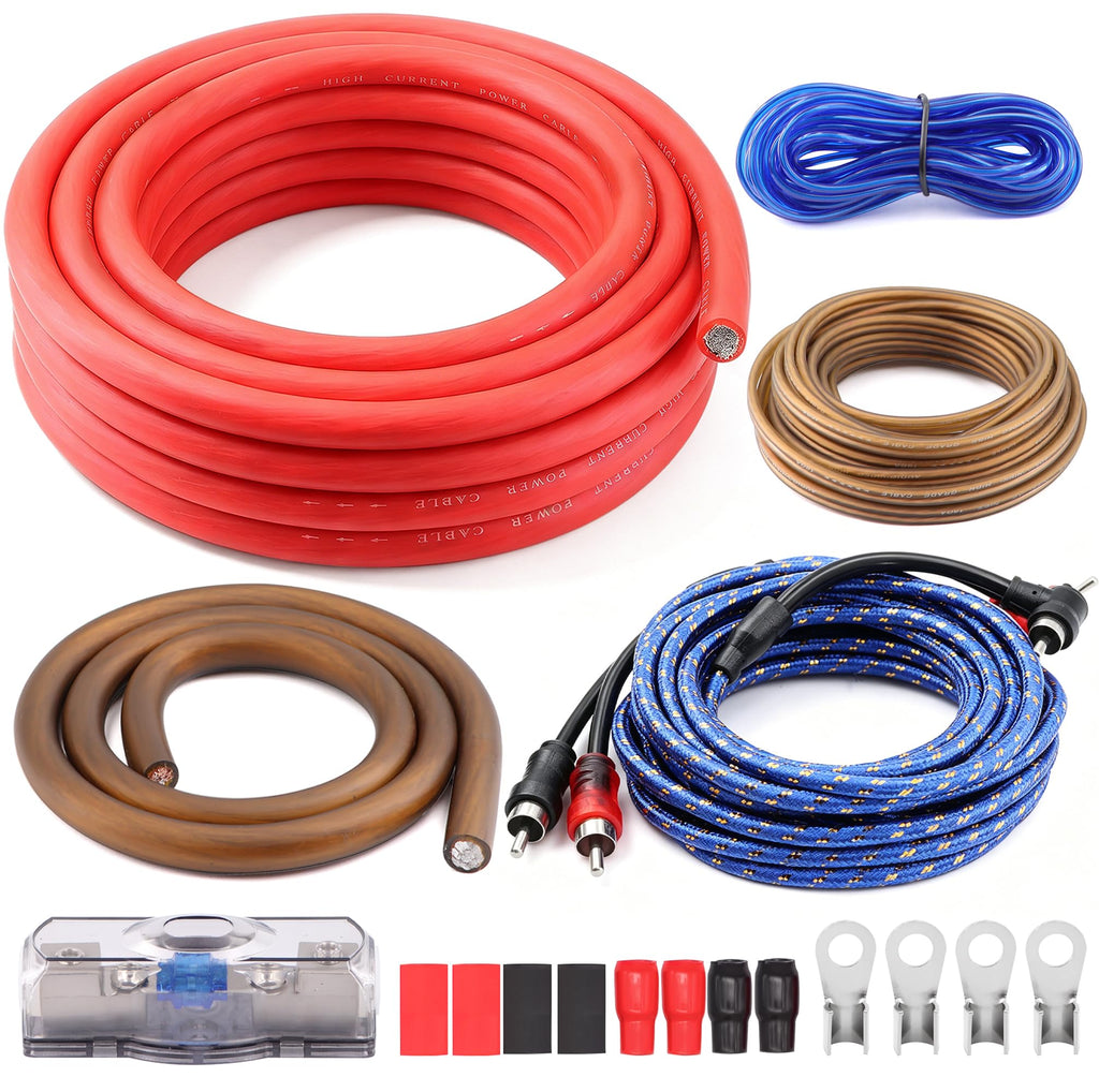 0 Gauge 3000W Amp Wiring Kit with 17FT CCA Power Cable Z270651