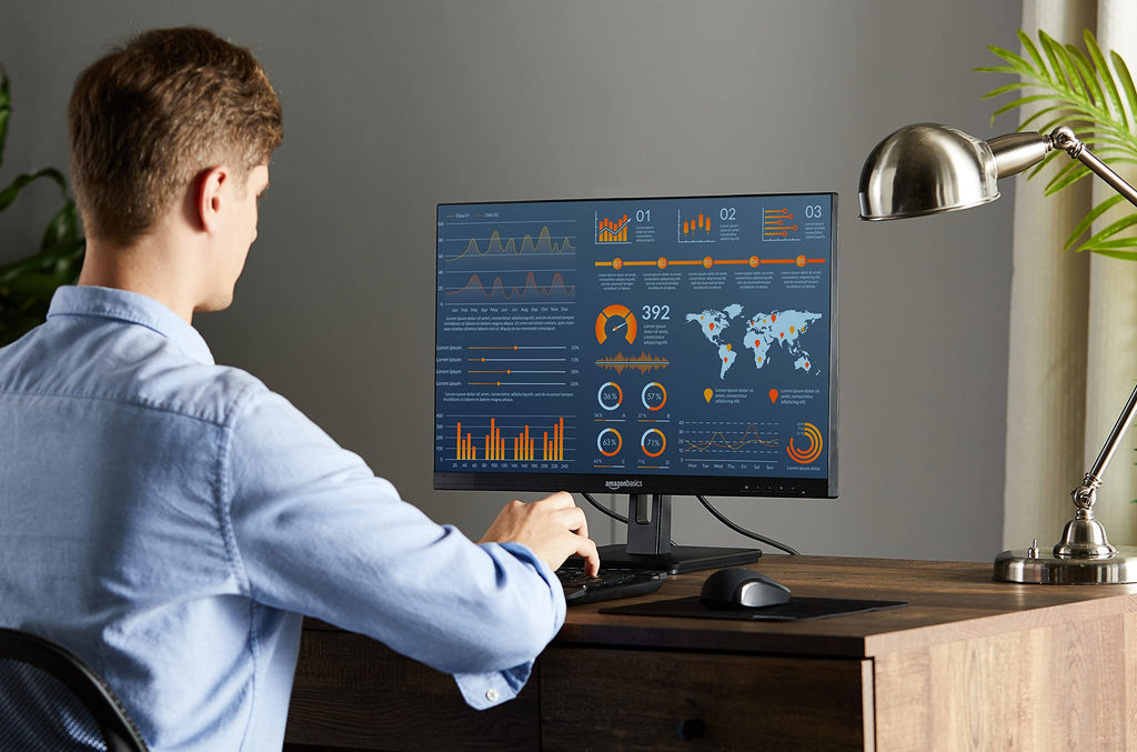 24-inch Full HD IPS Monitor, 75 Hz, 1080P, HDMI, Display Port, VGA, Built-in Speakers, Black K82209