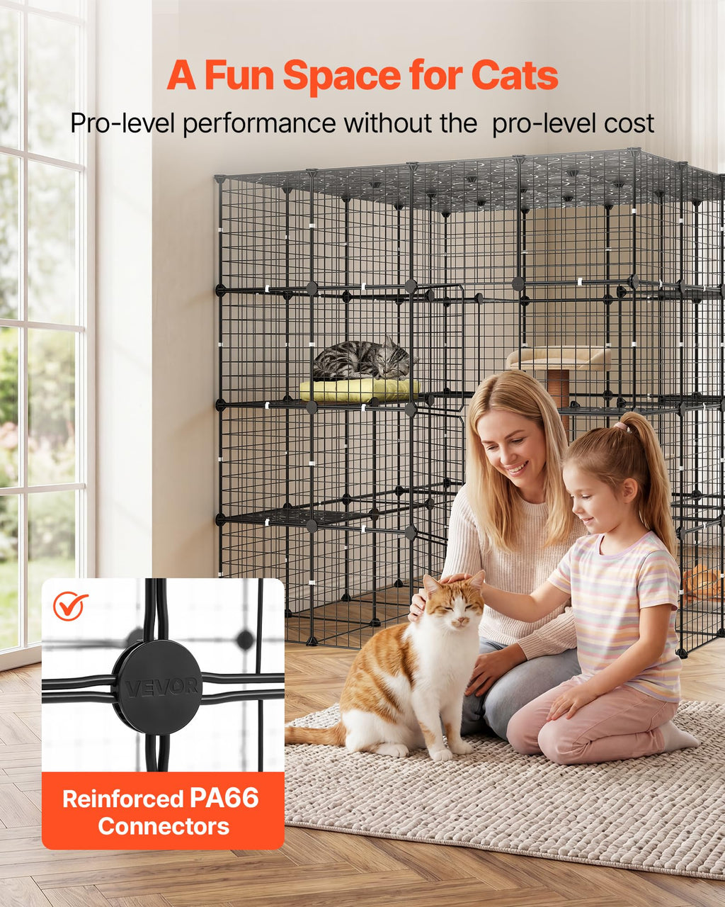 4-Tier Metal Wire Cat Cage with 3 Doors E5404
