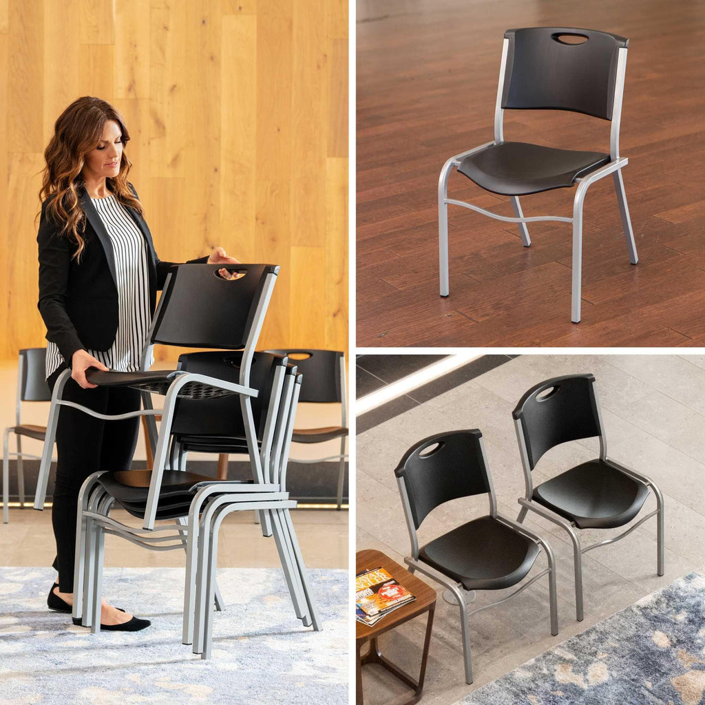 Black Stacking Chair 4 Pack P6447