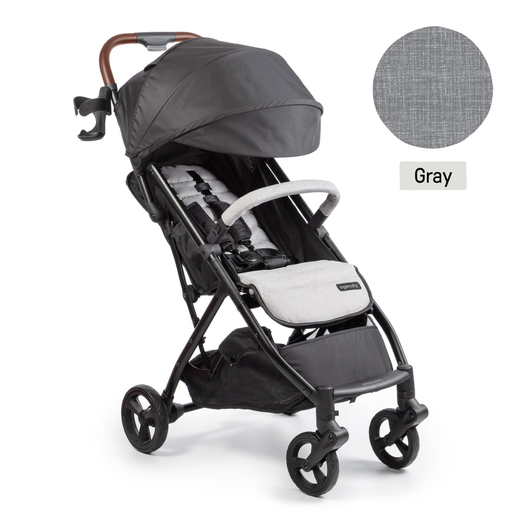Compact Fold Stroller with Oversized Canopy and Extra-Large Storage, Gray A116