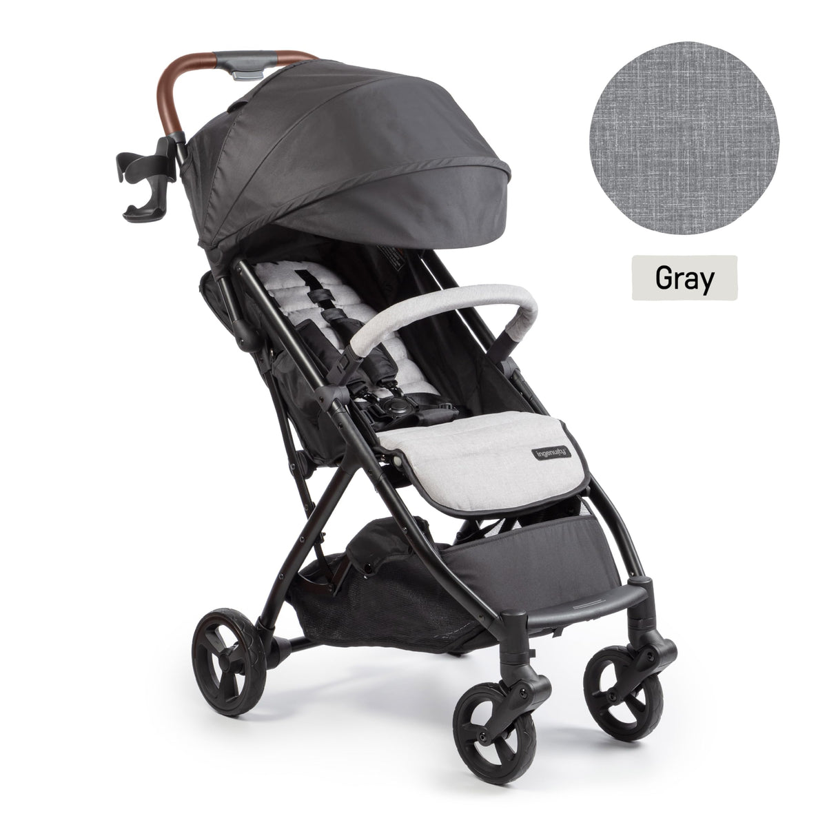 Compact Fold Stroller with Oversized Canopy and Extra-Large Storage, Gray A116