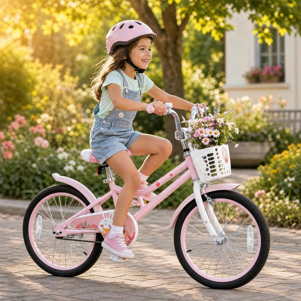 18 Inch Girls Bike with Basket U846230