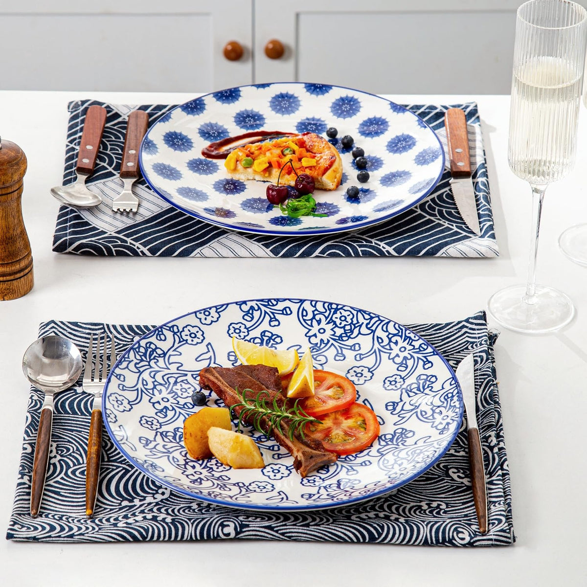 18 Pieces Ceramic Dinnerware Set Service for 6 F479