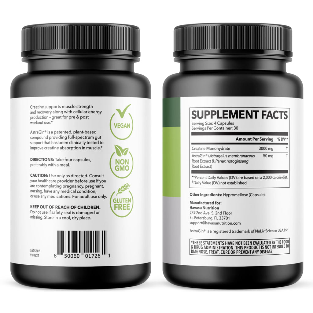 Creatine Monohydrate Capsules 3g Per Serving D24273