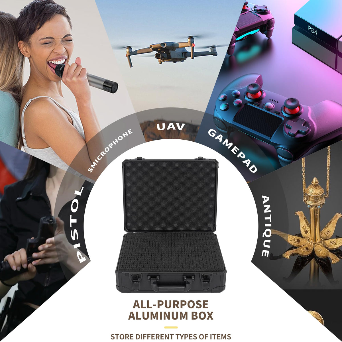 12 Inch Hard Shell Carrying Case with Pre-Diced Foam N206