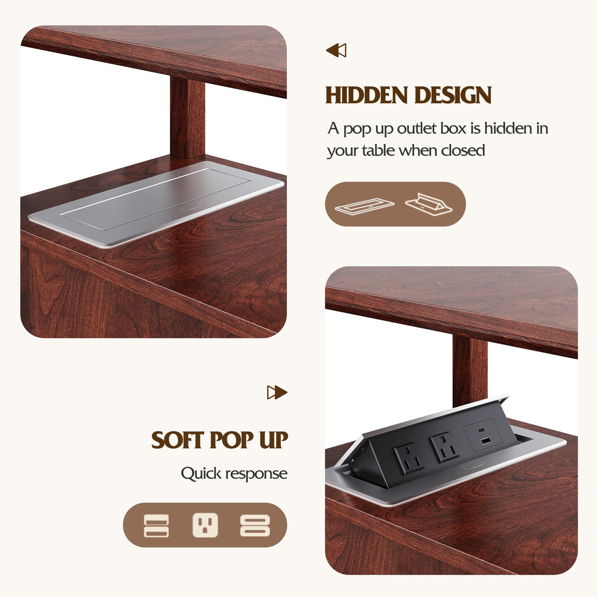 End Table with Charging Station & 2 Drawers J495492