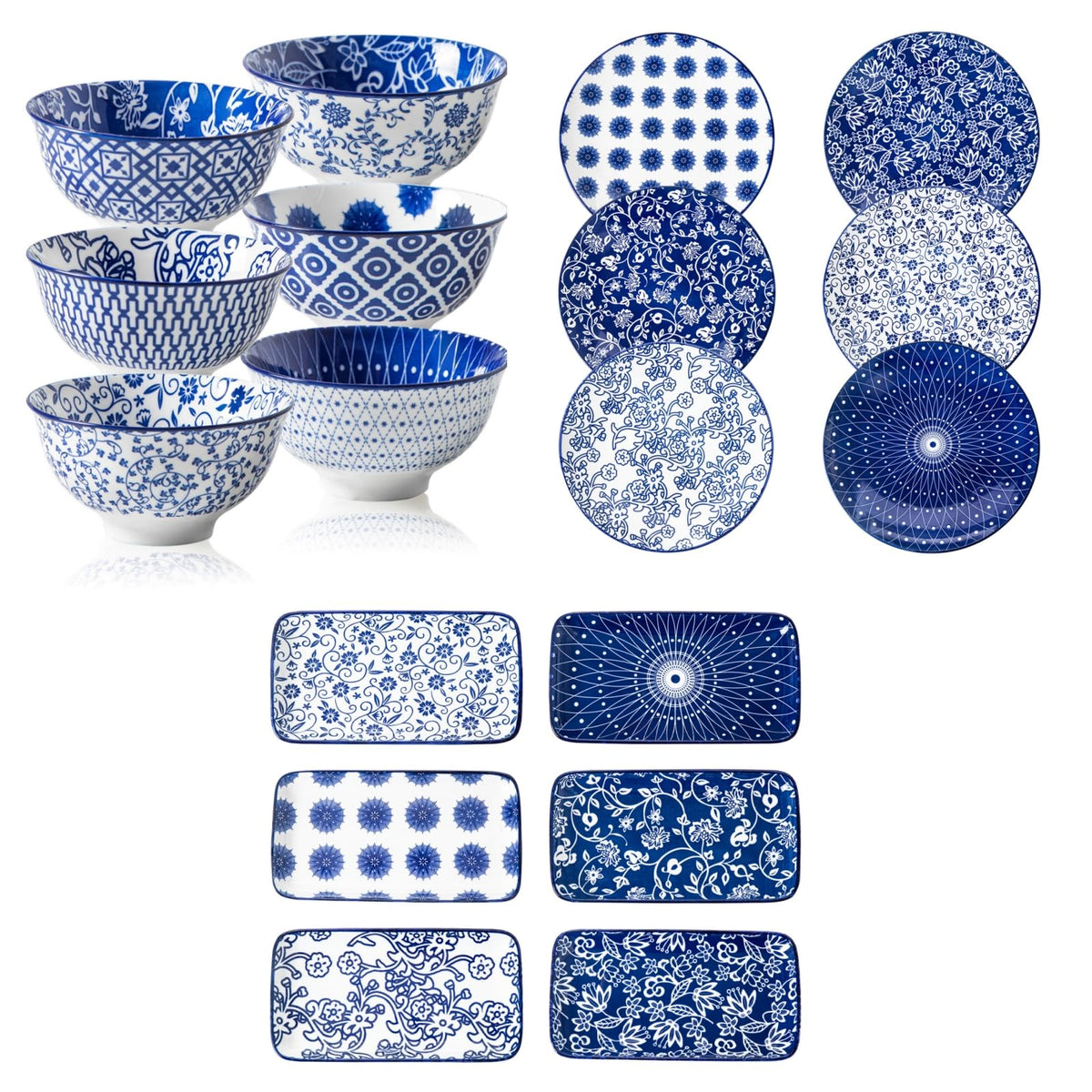 18 Pieces Ceramic Dinnerware Set Service for 6 F479