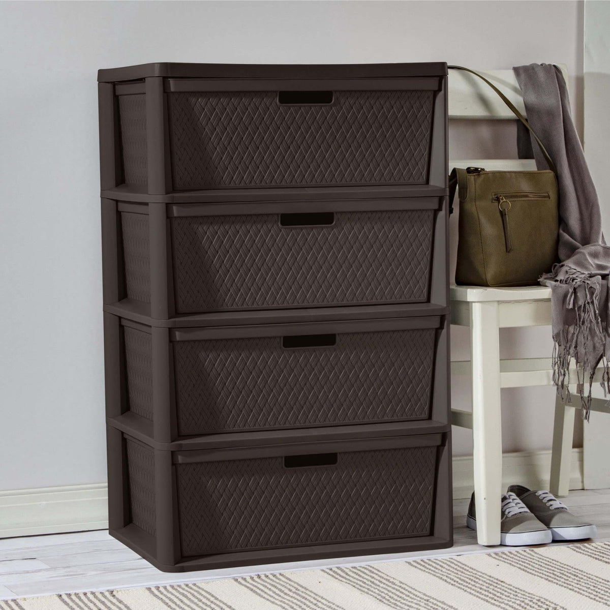 Brown 4 Drawer Storage Tower R71114