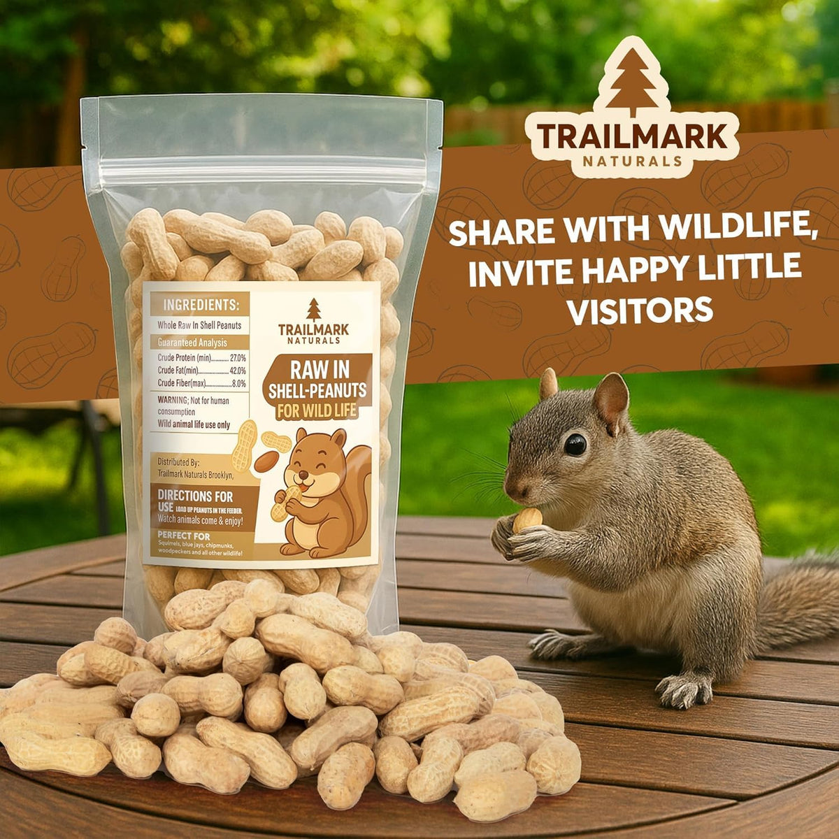 Raw Peanuts for Squirrels and Birds, 5 Pounds Total R195373