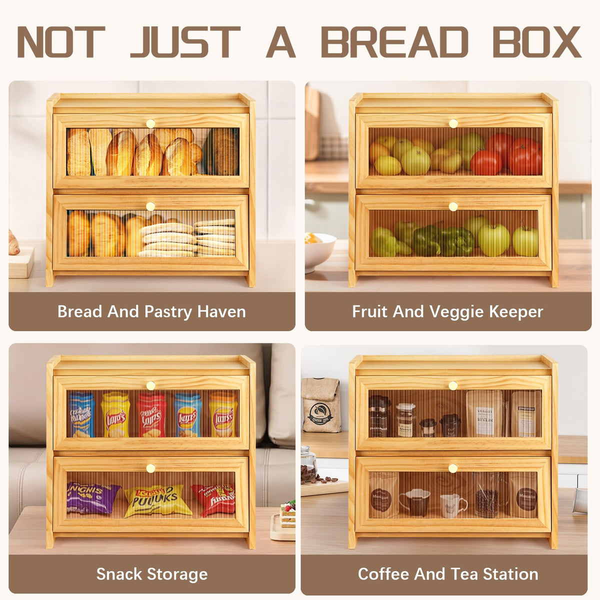 Wooden Bread Box A8374