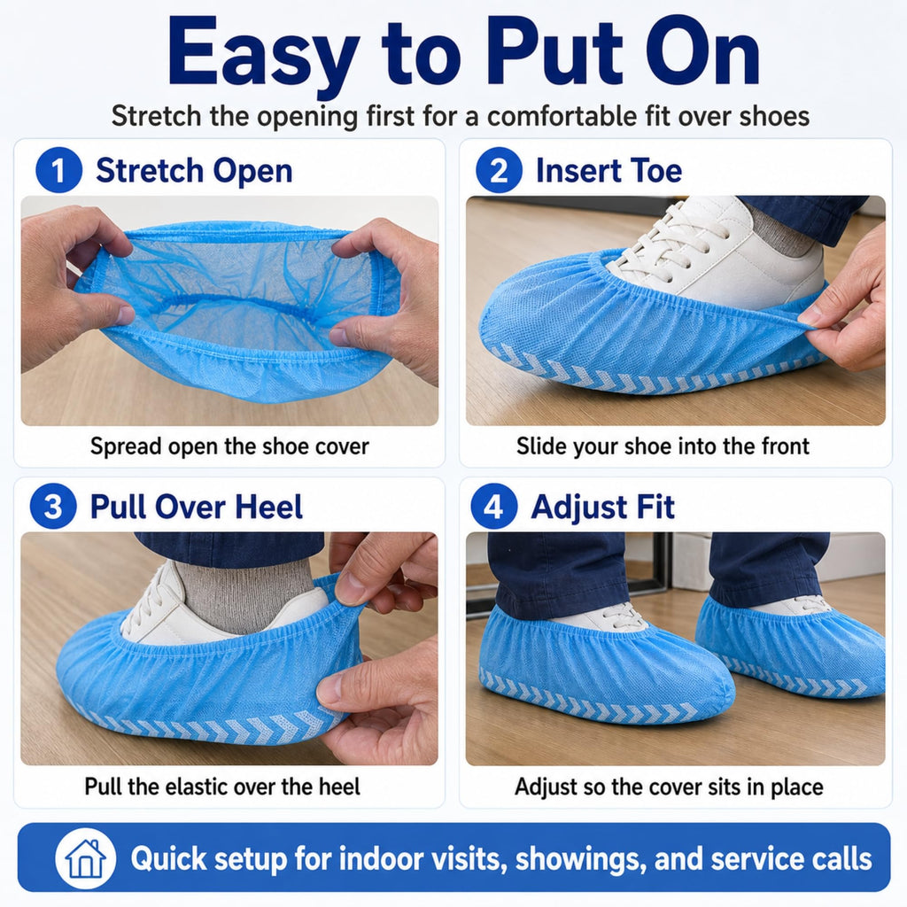 Blue Disposable Shoe Covers 100 Pack XL A236