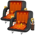 2pc Black Heated Stadium Seats with Back Support T119045