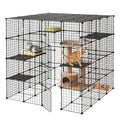 4-Tier Metal Wire Cat Cage with 3 Doors E5404