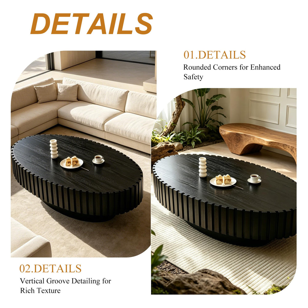 Oval Drum Coffee Table with Pedestal N1792
