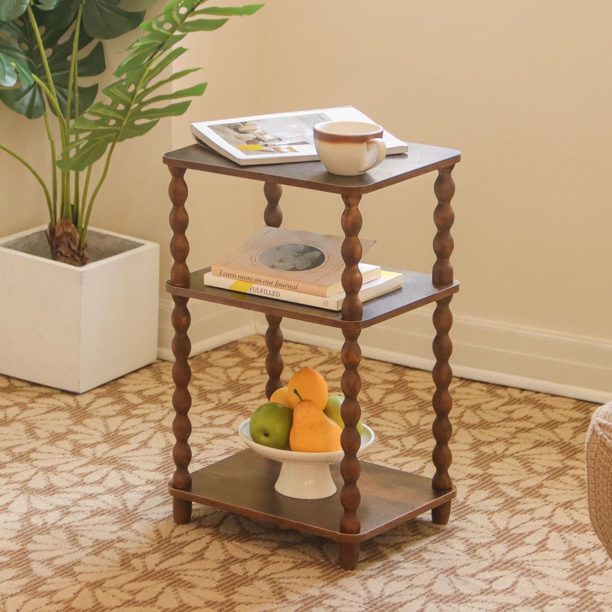 Small 3-Tier Side Table with Shelf V842