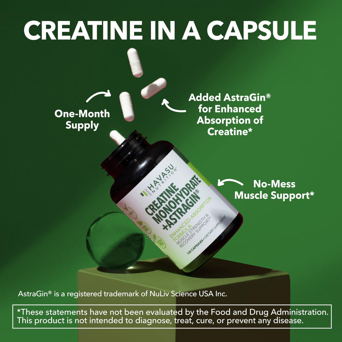 Creatine Monohydrate Capsules 3g Per Serving D24273