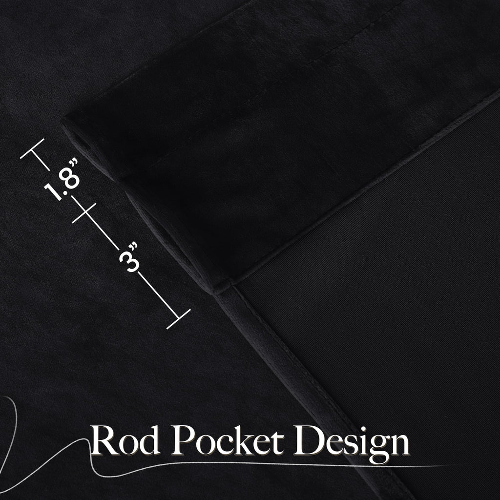 Black Out Velvet Curtains 108 inches Long Q411339